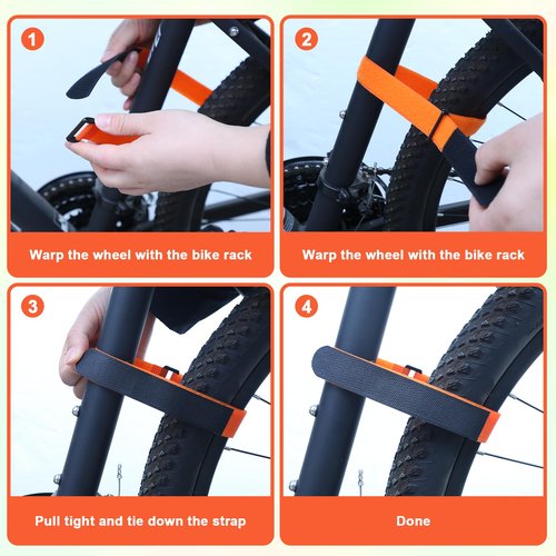 Bike Rack Straps 8 Pcs Reusable Bike Wheel Strap Adjustable Bike Wheel Stabilizer Strap Bike Tie Down Straps,Bike Straps for Rack Car and Wall Mount
