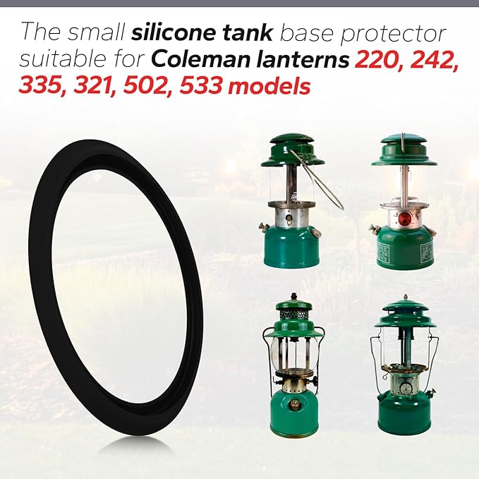 Camping Kerosene Lamp Silicone Base Suitable for Coleman Lanterns Models 200, 242, 335, 321, 502, 533, Protects Against Scratches and Enhances Stability(Black)
