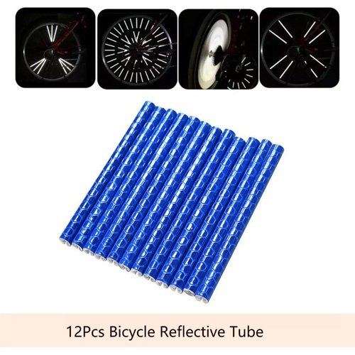 SOPINEKO 72Pcs Spoke Reflectors Wheel Decoration Warning Spoke Skin Covers Trim Wrap Cover Pipe for Night Cycling Riding Motocross Pit Dirt Bike Motorcycle (Blue)
