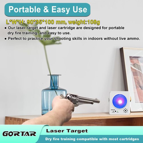 GORTAR Portable Laser Target for Dry Fire Pistol Shooting, Compatible with Laser Training Systems, Ideal for Home Practice and Competitive Shooting Training