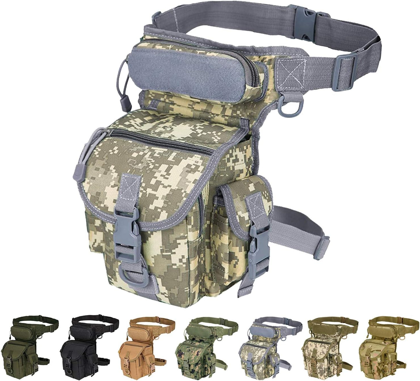 Multi-Purpose Tactical Drop Leg Bag Tool Fanny Thigh Pack Leg Rig Military Motorcycle Camera Versipack Utility Pouch, Black/Coyote Tan/Army Green/Camouflage 7 Colors Available