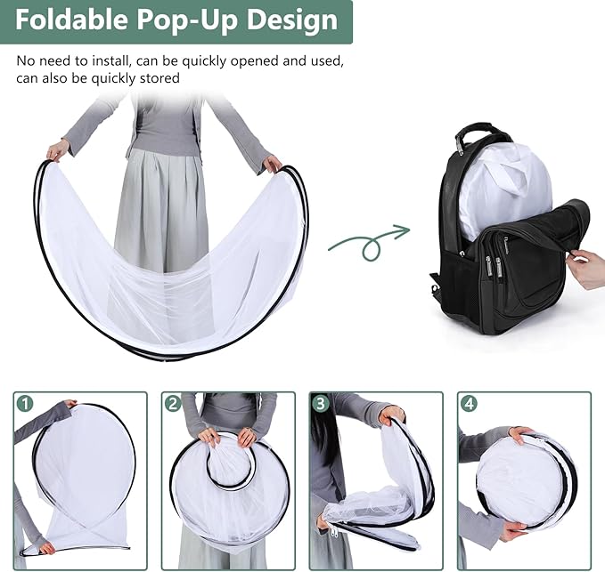 78.7 x 31.5 x 23.6 Inch Large Pop Up Mosquito Net, Collapsible Portable Mosquito Tent, Suitable for Adult Baby Bedroom, Outdoor Camping Use
