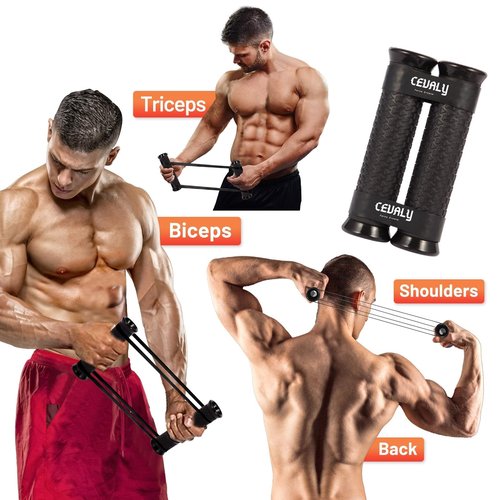 RipStick Workout Equipment Resistance and Strength Training for Shoulders, Back, Biceps (Black)