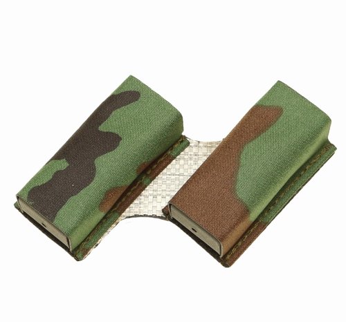 ESSTAC Double 40° Angled Pistol Mag Carrier, Tactical KYWI Pouch, Right Hand (M81 Woodland)