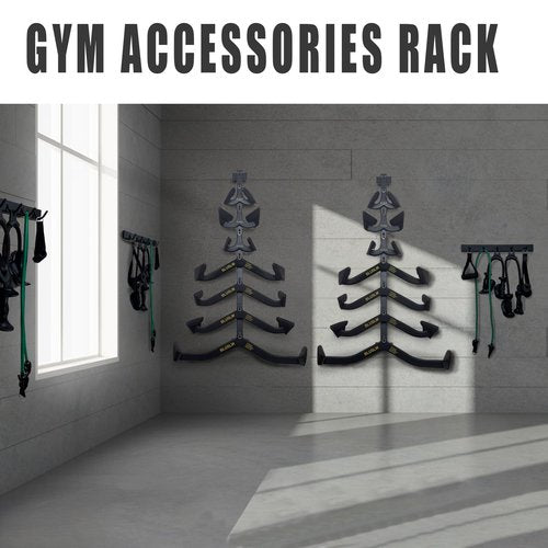 BLUSLM Wall Mounted Lat Pull Down Bar Organizer with Hooks, Home Gym Storage Rack for Lat Pulldown Attachments, Cable Attachments Rack for Gym Accessories (Cable Attachment Rack2)