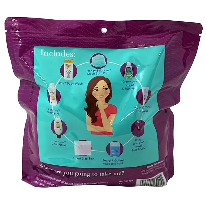 9 Piece Resealable Women's Travel Kit