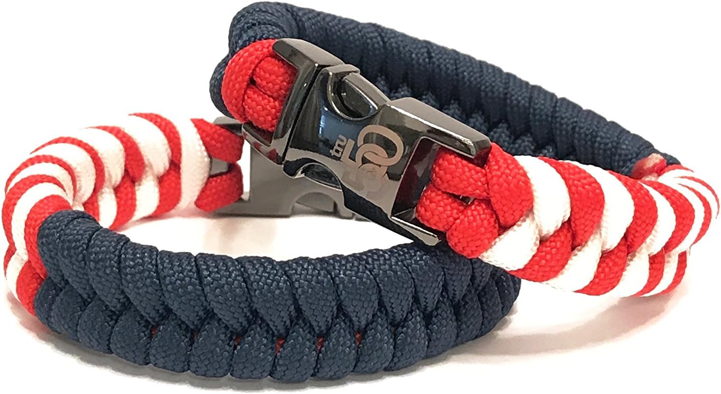 USA American Flag Mens Jewelry Paracord Survival Bracelet with Metal Buckle (Size 8.5)