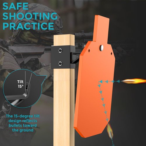 POOWEE 2x4 Steel Target Hanger - Ar500 Steel 2x4 Target Stand Brackets, Steel Plate Target Hanger,Ar500 Steel Plate Shooting Bracket,Target Hangers for Shooting Steel Targets (1Pcs 2x4 Target Hanger)