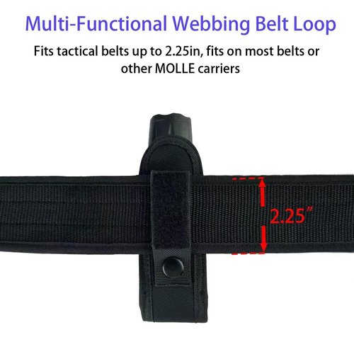 Tactical Flashlight Pouch Holster, Tactical Flashlight Holster Nylon Pouch, Open Top Flashlight Holder
