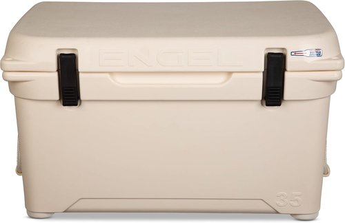 Engel Coolers ENG35 Cooler | 36 Can High Performance Durable Seamless Rotationally Molded Ice Box for Camping, Hunting, and Fishing - Coastal White