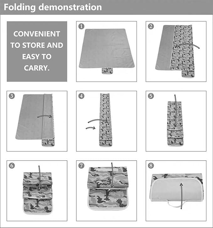 Wind Tour Family Outdoor Waterproof Durable Picnic Blankets with Carry Strap Foldable Sandproof Picnic Floor Mat for Kids Playground Camping Hiking Grass Travelling (1, Coffee Grid)