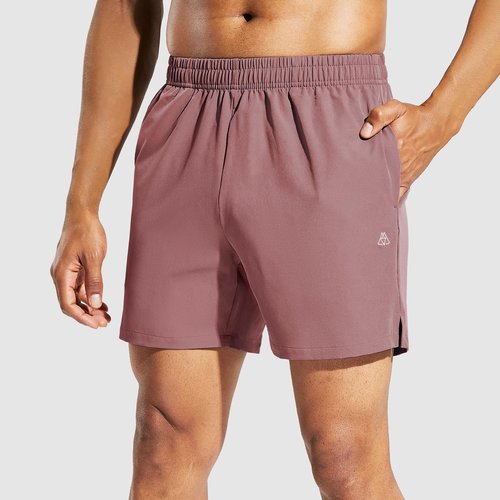 Haimont Men's 5 inch Running Shorts Lightweight Quick Dry Workout Shorts Pocket for Athletic Gym Exercise Plum, M