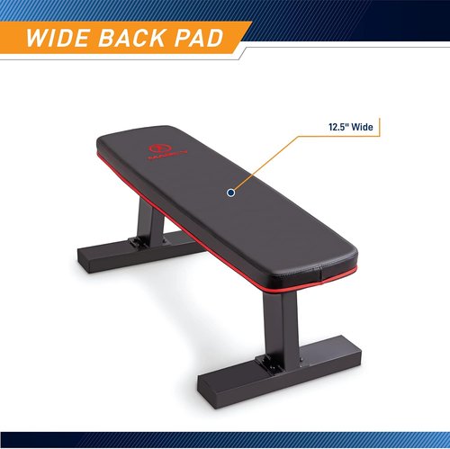 Marcy Flat Utility Weight Bench for Home Gym - Ideal for Weight Training & Ab Exercises
