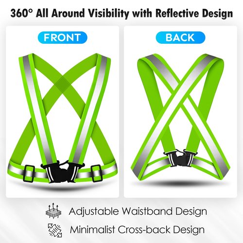 Topward Reflective Vest Running Gear 2Pack, High Visibility Safety Vest with Storage Bag for Outdoor Night Running, Cycling, Jogging and Dog Walking - Adjustable, Lightweight - Fits Men Women Kids