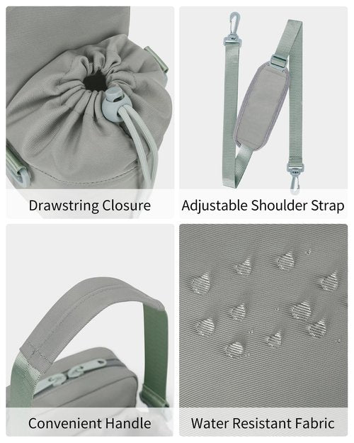 Wandering Nature Water Bottle Holder with Strap 32oz Insulated Water Bottle Carrier Bag Crossbody with Large Storage Pocket for Walking Hiking,Water-Resistant Fabric,Patent Pending
