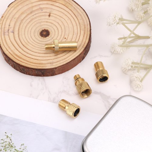 Gosknor 4pcs Presta Schrader Bike Pump Valve Adapter, Brass Bike Pump Adaptor Including FV/AV AV/EV EV/FV Adapter Air Pump Accessories Kit for Bike Ball Swim Ring