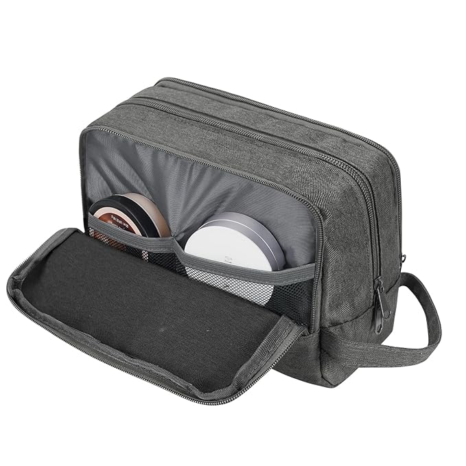Toiletry Bag for Men Hanging Dopp Kit Water Resistant Shaving Bag Small Toiletry Bag for Traveling (Denim Pure Grey)