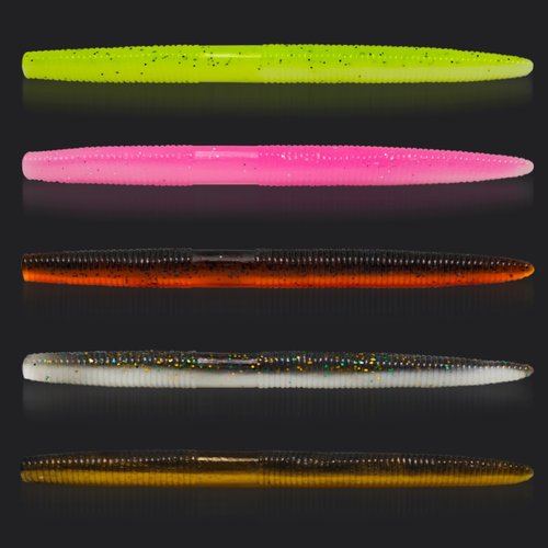 Senko Worms for Bass Fishing, 4.1'' Wacky Worms, Reaction Lure, 50PCS Soft Plastic Bait for Ned rig, Fishing Lure Kit for Freshwater Bass