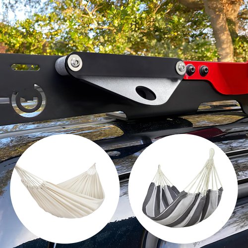 RIMLUFE Roof Luggage Rack Hammock Board Bracket, Outdoor Camping Configuration, Off-Road Vehicle Hammock Accessories and Tools, Black, C-DC-01