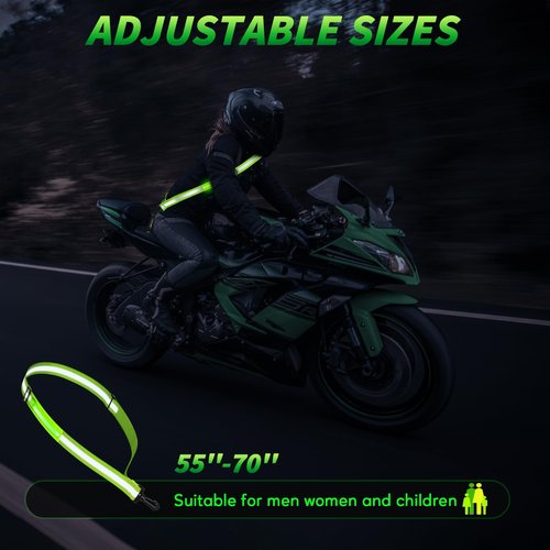 Coorattyes Reflective Belt Sash,LED Reflective Belt,Reflective Sash for Walking at Night,Adjustable Night Walking Safety Gear for Running Jogging Cycling Walking