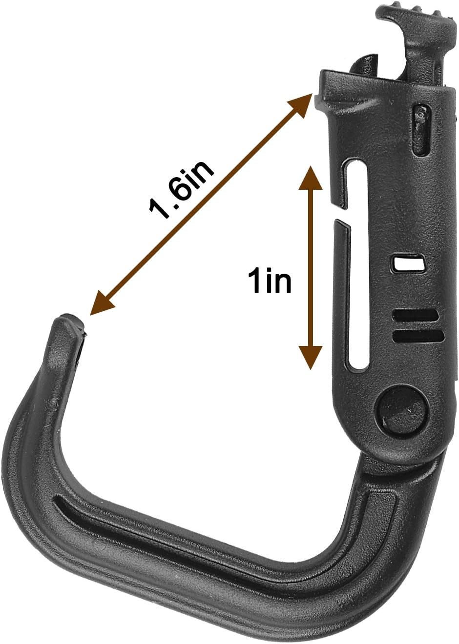 XTACER Tactical Multipurpose Small D-Ring Locking Hanging Hook Tactical Link Snap Keychain Button Release for Molle Webbing (Set of 10)