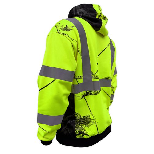 SafetyShirtz Men's SS360 Daybreak Camo - Class 3 - Type-R - Reflective Safety Hoodie, Yellow - X-Large