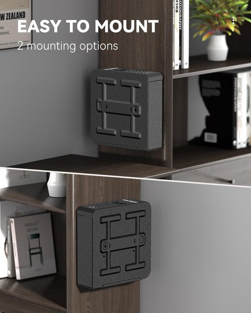HOLEWOR Gun Safe, Slider Biometric Pistol Safe Fingerprint Bedside Gun Lock Box, 3 Ways Quick Access Mounted Handgun Case for Nightstand, Bed, Desk, Wall, Dresser
