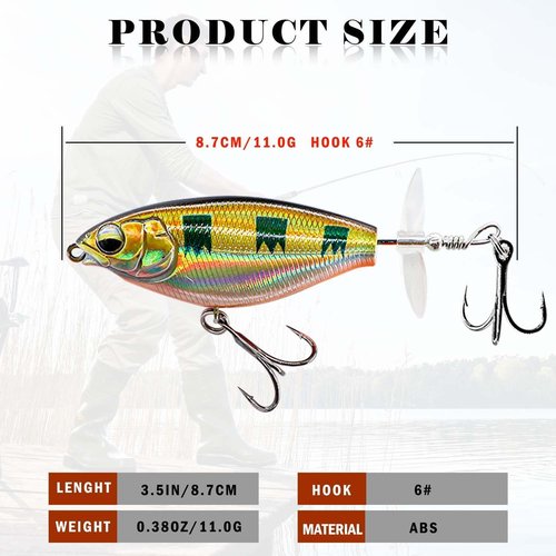 Top Floating Swimming Water Bass Fishing Lures,Fishing Lures with Propellers,Gifts for Men - Fishing Tools & Fishing Bait & Catfish Bait & Trout Lures & Swimbait (Set-1)