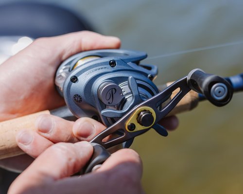 Pflueger 7' President Baitcast Low Profile Reel and Fishing Rod Combo, Medium Power, 1-Piece 24T Carbon Rod, Aluminum Spool