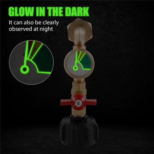 HJJWNDDNG Propane Refill Adapter, Fill 1 Pound Bottles from 20lb Tank, 90 Degrees L Shape Propane Regulator with Gauge and ON-Off Control Valve QCC1 Connection 1 lb. Tanks Propane Bottles