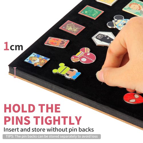 swakuszy Light Up Pin Display Case, Enamel Pin Display Board for Pin Collection, Wall-Mounted or Desktop Pin Holder, Pin Board for Enamel Pins for Pin Collectors