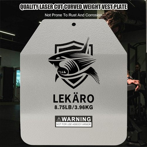 Curved Weighted Vest Plates 5.75/8.75/14.5LB Pair for Contoured Ergonomic Fit, for WODs, Strength Training, Running, Fitness, Heavy Workout (8.75LB)