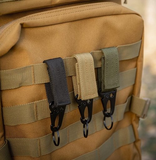 Wagleriz 3PCS Multi-Color Tactical Molle Key Ring Nylon Keychain Carabiner Hanger Duty Belt Metal Hook Backpack Clasp Key Organizer - 3 Colors