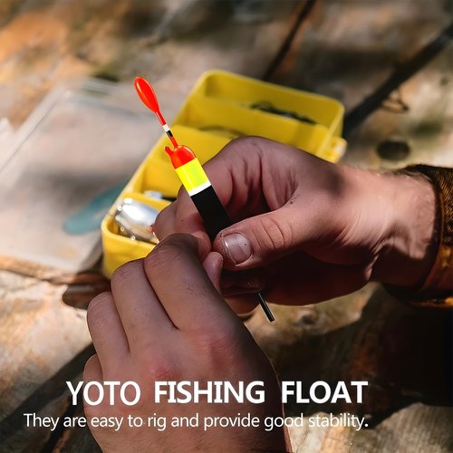 YOTO Fishing Slip Bobber Float Kit,Balsa Slip Corks and 60pcs Bobber Stops for Crappie Panfish Trout Bass Fishing