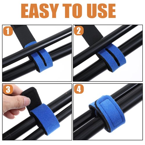 Dimeho Fishing Rod Straps, 12 Pcs Fishing Rod Ties Wraps Strap Stretchy Rods Holder Fish Pole Belt Elastic Casting Rods Holder Strap Belt Fish Gear