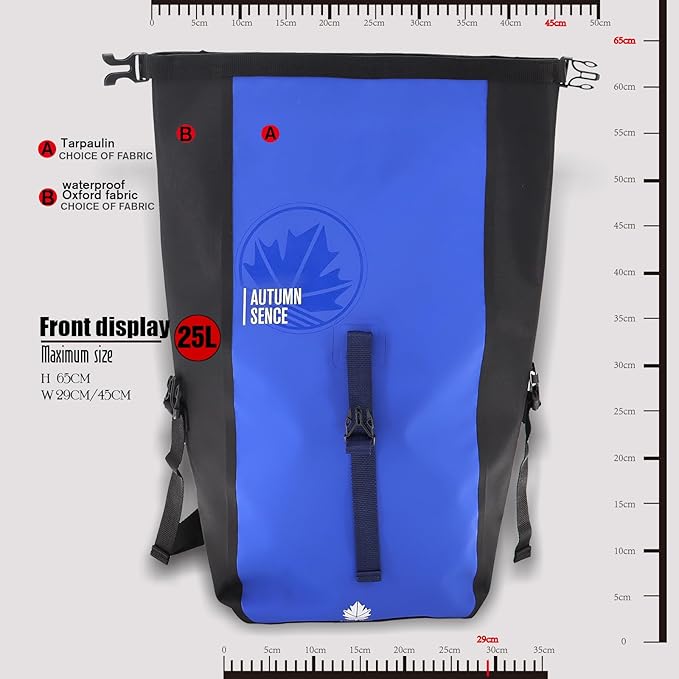 Dry Bags Waterproof Backpack, Waterproof backpack for boating,Floating,hiking, camping and other outdoor activities 25L.(Blue)