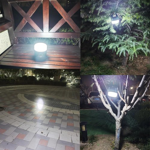 Camping Tent Light LED Solar Lantern Bulb with Remote Control Hanging Waterproof Rechargeable 5000LM Flashlight Portable 5 Lighting Modes 4 Power Display Outdoor Hurricane Power Outage 1 Pack