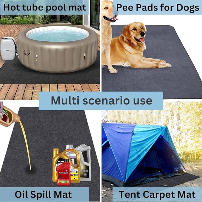 Tent Carpet Mat Camping Floor Rug Waterproof Durable Thick Portable and Foldable Lightweight Pad Insulated Picnic Non-Slip Carpet Outdoor Accessory (74"x 72" (with Carry Bag))