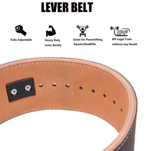 10MM Weight Power Lifting Leather Lever Pro Belt Gym Training Black-Weightlifting Belt for Men and Women – Power Lifting Workout & Squats Exercise