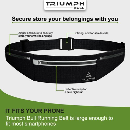 Running Belt Running Phone Holder - Fanny Pack For Hiking Essentials, Travel Essentials, And Money Belt. Bounce-Free Alternative For a Running Vest as You Can Carry Your Valuables