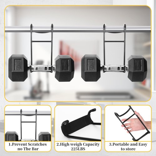 SXoonKing 2 Pack Dumbbell Spotter Hooks, 225lbs Dumbbell Rack, Barbell Rack, Barbell Holder, Strength Training Dumbbell Racks, Lifting Hooks, Dumbbell Spotter, Weight Lifting Hook, Shoulder Press