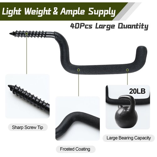 Dyreps Screw in Tree Steps Bow Hooks, 40Pcs Bow Hangers for Hunting, Bow Hooks Bow Hangers for Tree Stand, Archery Bow Tree Stand Accessories Gear Holder for Outdoor Hunting Sports