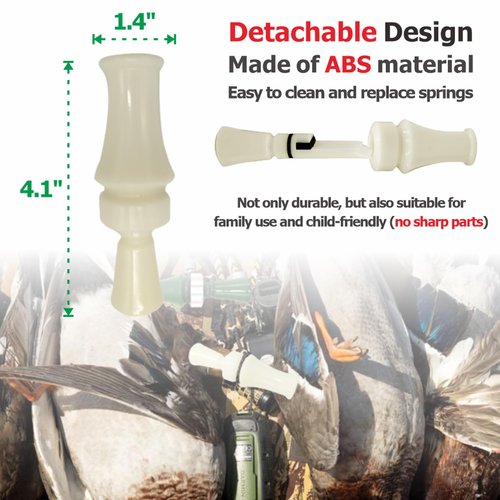 SHINETEC Single Reed Duck Call - Hunting Mallard, Professional Waterfowl Whistle, Great for Family Activities, Kids Play & Pet Interaction, Voice Imitator for Wigeon & More, 1 Pcs (White)
