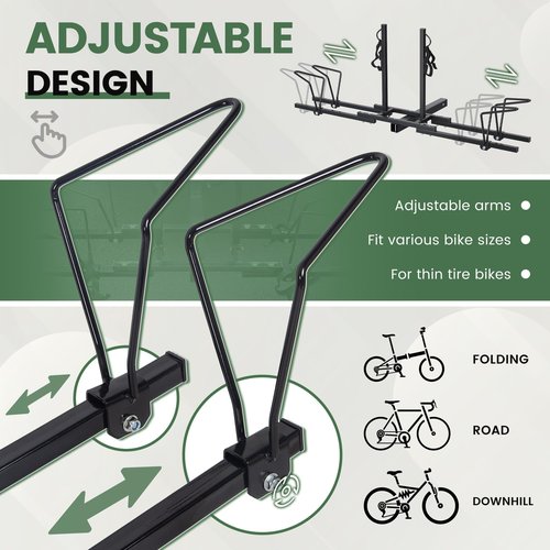 ECOTRIC Hitch Mount Bike Rack 2'' Receiver Bicycle 2-Bike Rack for SUV Van Truck Car RV Minivans, 200 LBS Capacity Platform Style for Mountain Bike E-Bike Steel