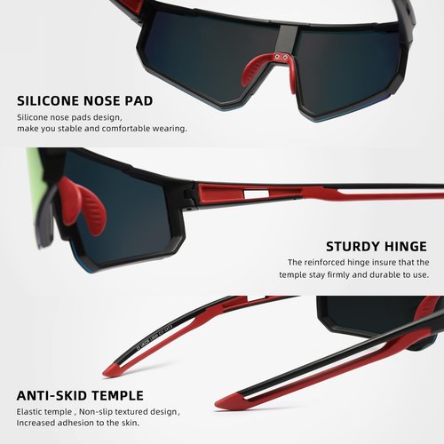 SPEEDHYUN Polarized Sports Sunglasses for Men, Mens Sun glasses UV Protection for Cycling Fishing Driving Running 2pack