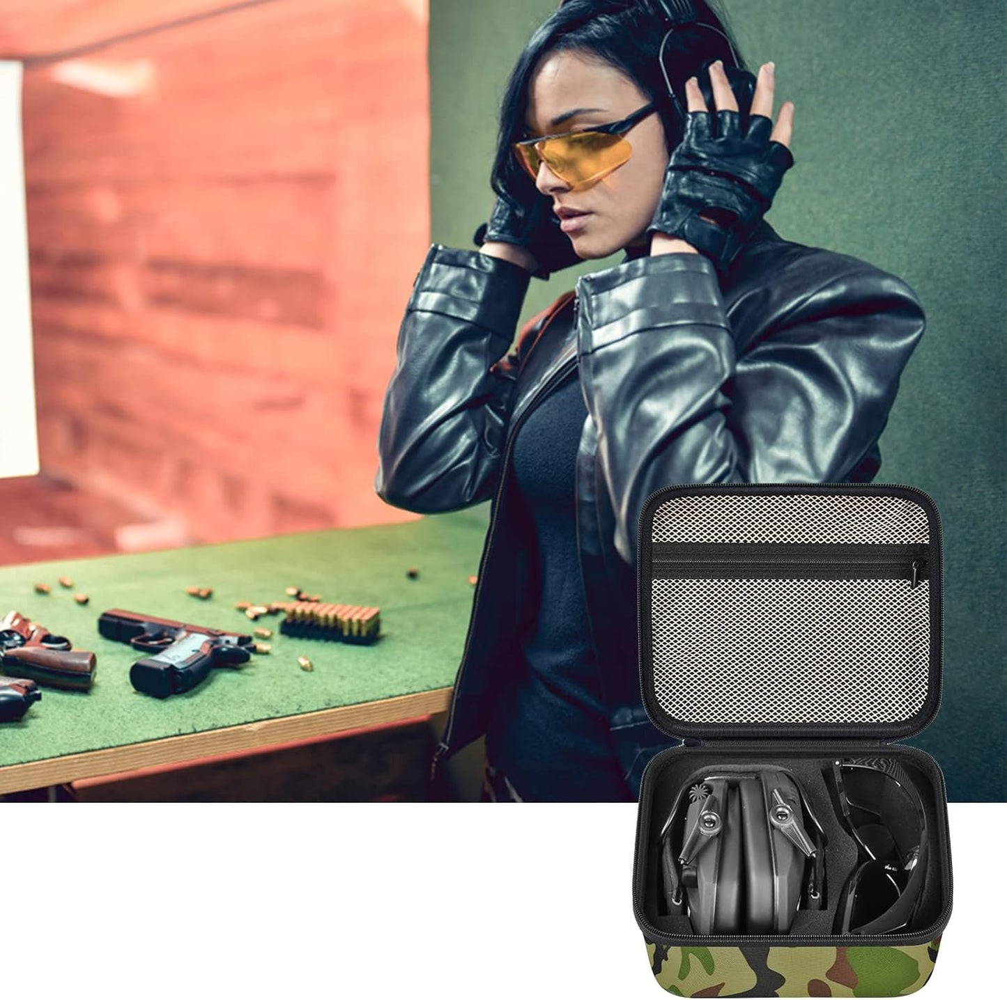 PAIYULE Case for Walker's Razor Slim Electronic Earmuffs/for Howard Leight Shooting Hunting Hearing Ear Protection