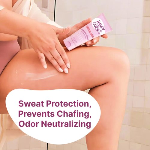 HAPPY NUTS & HAPPY CURVES Comfort Cream His (3.4 oz) and Hers (2.25 oz) Set - Anti-Chafing Sweat Defense, Odor Control, Aluminum-Free Mens Deodorant & Hygiene Product