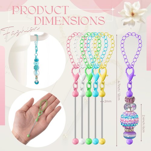 Sayglossy 6 Pcs Beadable Charm Compatible with Stanley Charm Accessories for Tumblers with Handle Cup Chains Wire for 30 40 oz Water Bottle Jewelry Making Blank Beaded DIY Gift (Candy Color)