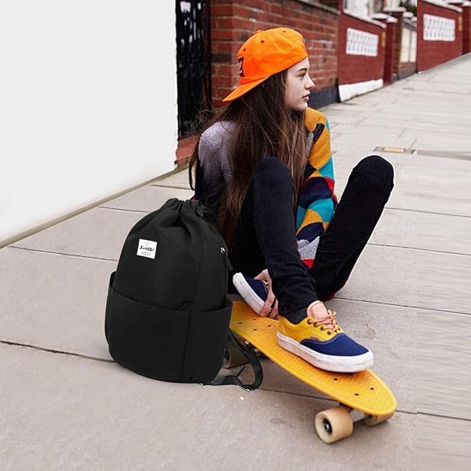 XEYOU Drawstring Sports Backpack Lightweight Gym Yoga Sackpack Shoulder Rucksack Casual Outdoor Daypack for Women and Men