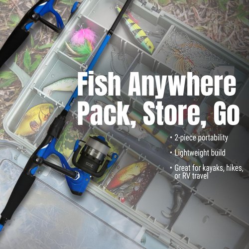 Reaction Tackle Spinning Reel and Fishing Rod Combo - Medium Action - for Bass and More
